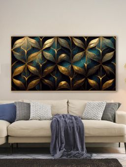 Nestroots - Luxurious Gold Leaf On Black Wall Painting