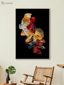 Nestroots - Graceful Fish in Black Abyss Wall Painting