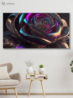 Nestroots - Mesmerizing Rose in Vibrant Hues Wall Painting