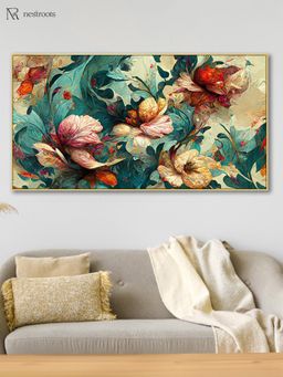 Nestroots - Vibrant Flowers On Canvas Wall Painting