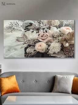 Nestroots - Sleek Black Vase Floral Arrangement Wall Painting