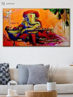 Nestroots - Graceful Hindu Deity: Vibrant Art Wall Painting
