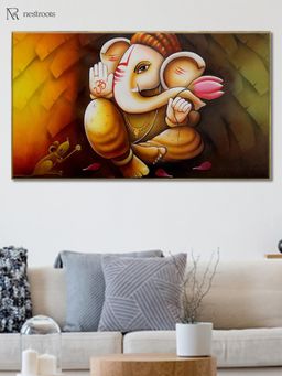 Nestroots - Spiritual Grace: Lord Ganesh Art Wall Painting