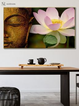Nestroots - Tranquil Buddha and Lotus Wall Painting