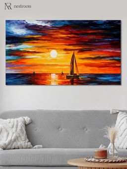 Nestroots - Sailboat Sundown Serenity Wall Art Painting