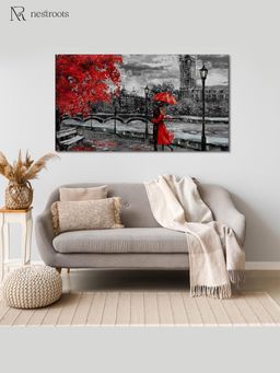 Nestroots - Elegant Umbrella Scene Wall Art Painting