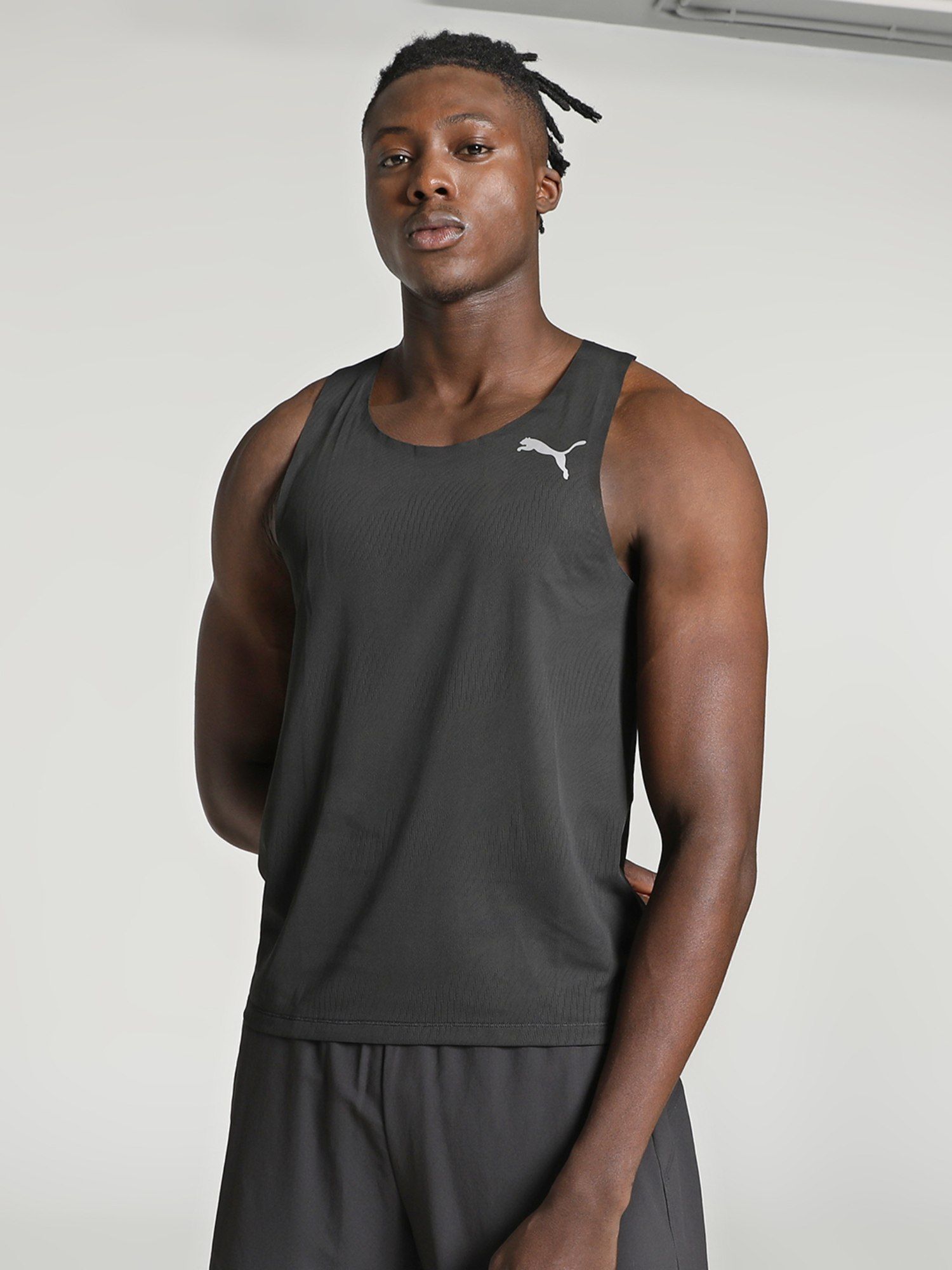 Mens Undershirts Puma Undershirts Buy Puma RUN ULTRASPUN Men Black Tank T-  Shirt Online