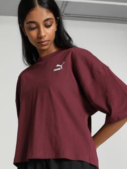 Puma - CLASSICS Oversized Women Purple T-Shirt
