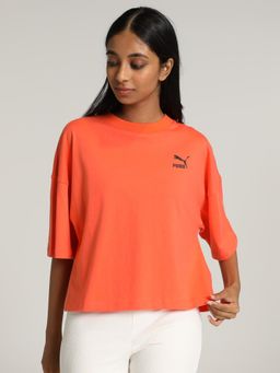 Puma - CLASSICS Oversized Women Orange T-Shirt