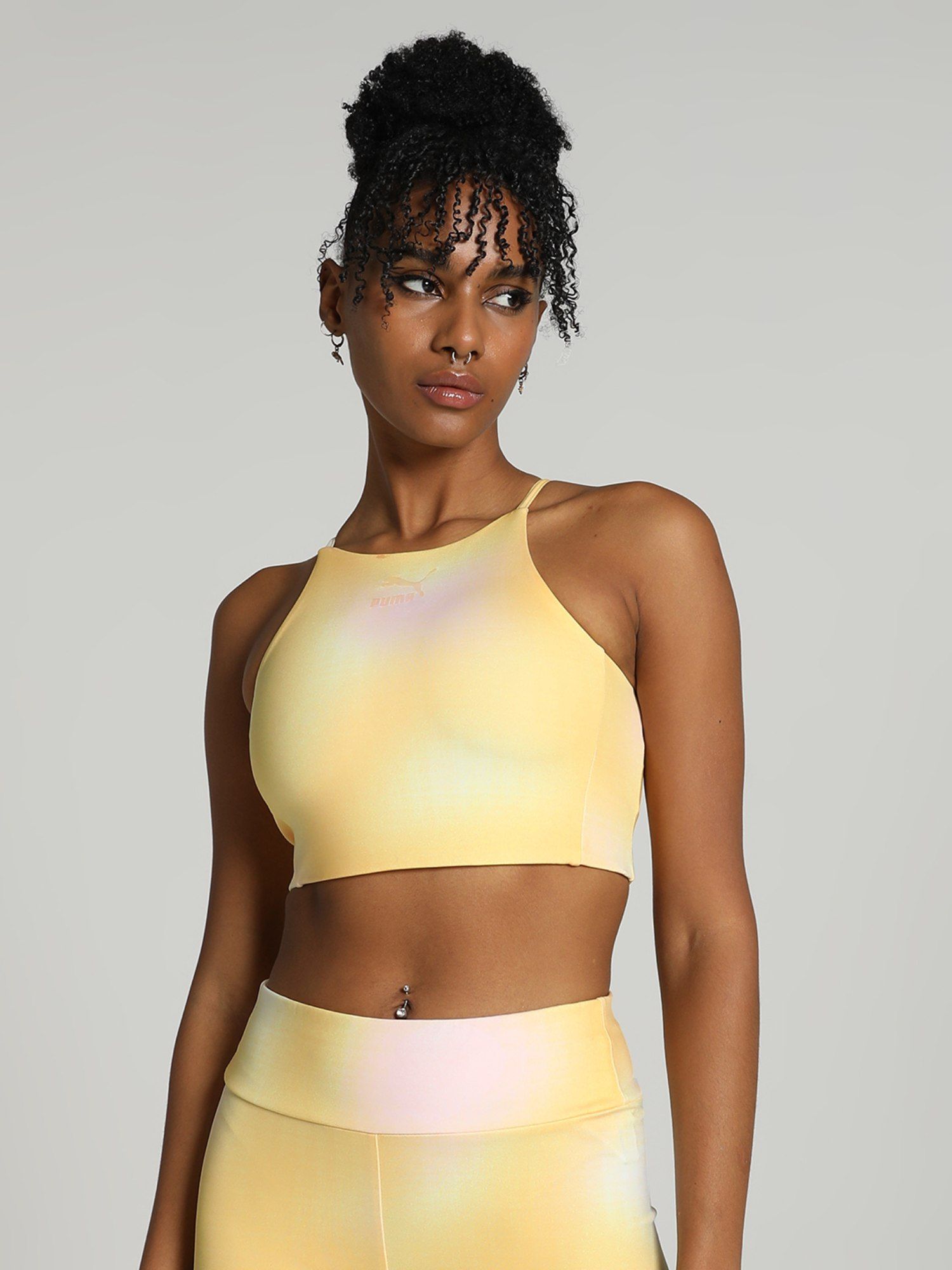Buy Puma CLASSICS BEACH DAYS Women Yellow Crop Top Online