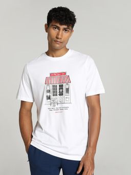 Puma - GRAPHICS CAFE Men White T-Shirt