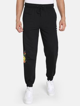 Puma - Graphic Men Black Joggers