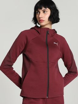 Puma - EVOSTRIPE Full-Zip Women Maroon Hoodie