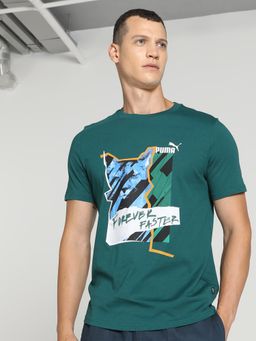 Puma - GRAPHICS Phorint Men Green T-Shirt