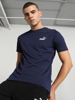 Puma - Essentials Small Logo Men Navy Blue T-Shirt