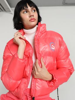 Puma - Classics Puffer Women Pink Knitted Jacket