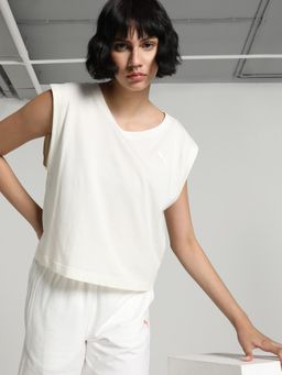 Puma - Essentials Extended Shoulder Women White T-Shirt