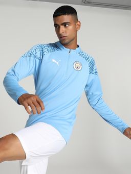 Puma - MCFC Training 1-4 Zip Men Blue Performance T-Shirt
