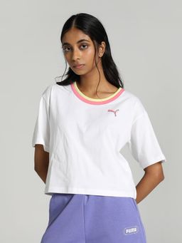 Puma - Celebration Style Women White T-Shirt