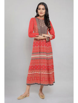 Aurelia - Red Jacquard Dress