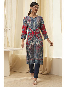 Biba - Women's Viscose Rayon Straight Printed Kurta