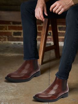 Carlton London - Brown Solid Chelsea Boots