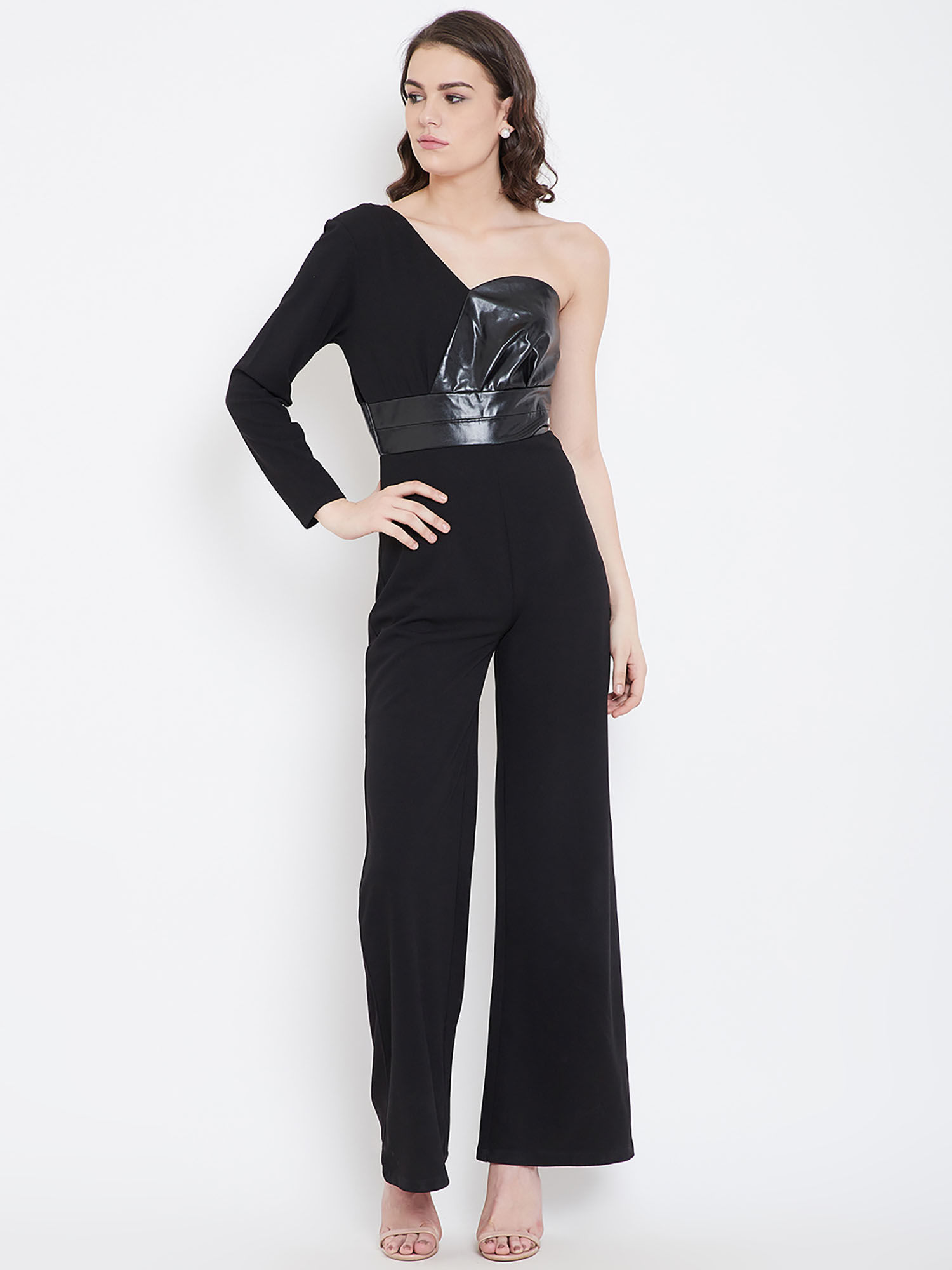Women Black Solid Basic Jumpsuit-picture-13