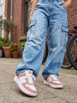 Carlton London - Women Casual Classic Lace-Up Fashion Sneakers - Pink