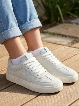 Carlton London - Women Casual Classic Lace-Up Fashion Sneakers - Grey