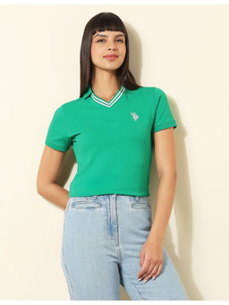 U.S. POLO ASSN. - Tipped V-Neck Solid Polo Shirt