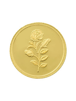 Bangalore Refinery - 1 Gram 24Kt 999 Purity Yellow Gold Rose Coin