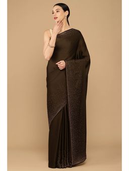 Soch - Brown Silk Saree with Embellished Sequined with Unstitched