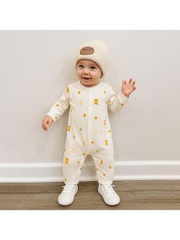 Kidbea - Organic Cotton Kids Full Sleeve Baby White Romper
