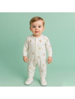 Kidbea - Organic Cotton Kids Full Sleeve Baby White Romper
