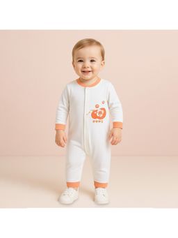 Kidbea - Organic Cotton Kids Full Sleeve Baby White Romper