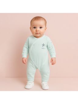 Kidbea - Organic Cotton Kids Full Sleeve Baby Blue Romper