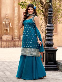 BC Balaji Creation - Rama Vichitra Embroidary Kurta and Sharara with Dupatta