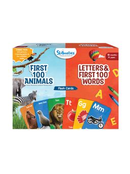 Skillmatics - Flash Cards for Toddlers First 100 Animals, Letters and First 100 Words Combo