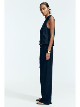 H&M - Women Blue Linen-Blend Pant