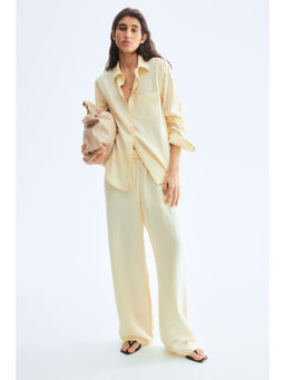 H&M - Women Yellow Linen-Blend Pant