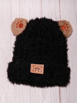 DukieKooky - Kids Plush Fuzzy Winter Cap - Black