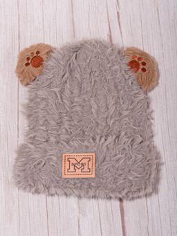 DukieKooky - Kids Plush Fuzzy Winter Cap - Grey