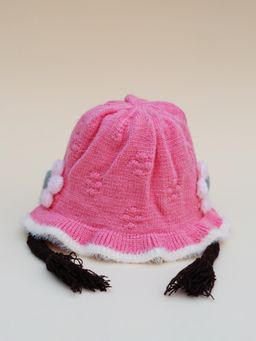 DukieKooky - Kids Winter Knitted Bucket Cap- Pink
