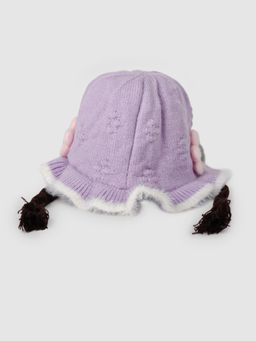 DukieKooky - Kids Winter Knitted Bucket Cap- Purple