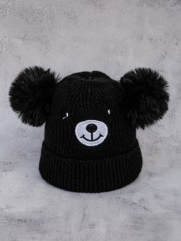 DukieKooky - Kids Winter Beanie Cap - Black
