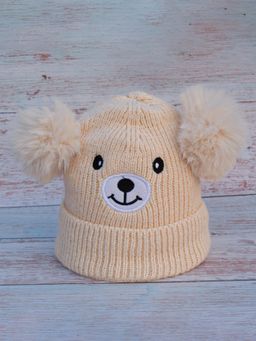 DukieKooky - Kids Winter Beanie Cap - Cream