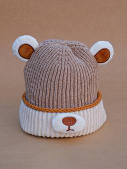 DukieKooky - Kids Winter Knitted Beanie Cap - Beige