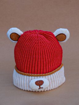 DukieKooky - Kids Winter Knitted Beanie Cap - Red