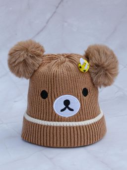 DukieKooky - Kids Winter Beanie Cap - Brown