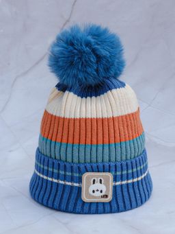 DukieKooky - Kids Winter Knit Beanie Cap - Navy Blue